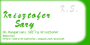 krisztofer sary business card